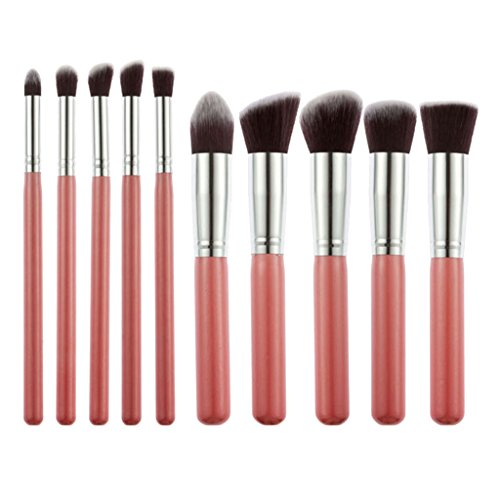 Product Cover Generic Foundation, Eyeshadow Makeup Brush, Pink, Set of 10