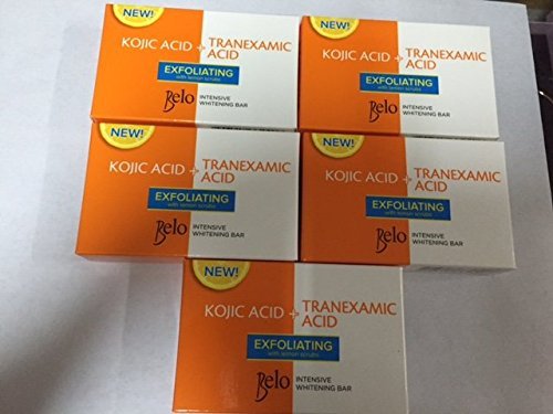 Product Cover NEW! Belo Kojic + Tranexamic Acid Intensive Whitening Exfoliating Lemon Scrub Soaps PACK OF 5