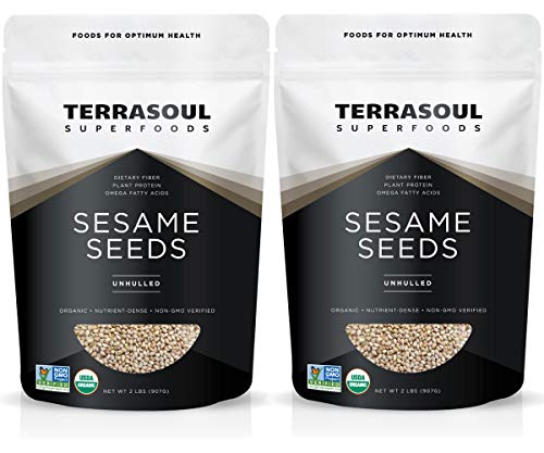 Product Cover Terrasoul Superfoods Raw Organic Sesame Seeds (Unhulled), 4 Lbs (2 Pack)