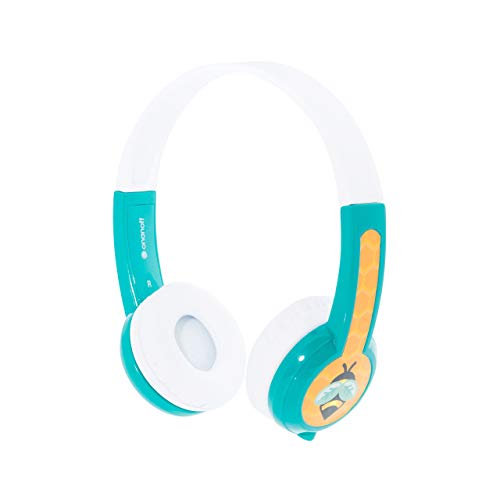 Product Cover ONANOFF BuddyPhones Explore Non-Foldable, Volume-Limiting Kids Headphones, Built-in Audio Sharing Cable with in-Line Mic, Compatible with Fire, iPad, iPhone, and Android Devices, Green