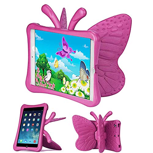 Product Cover Tading Kids Case for Apple iPad Mini 5/4/3/2/1 7.9 inch Only, Lightweight Shockproof EVA Foam Stand Cover for iPad Mini, Mini 5 (2019), Mini 4, iPad Mini 3rd Generation, Mini 2 Tablet - Butterfly Rose