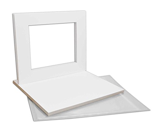 Product Cover Golden State Art, Pack of 10 White Pre-Cut 16x20 Picture Mat for 11x14 Photo with White Core Bevel Cut Mattes Sets. Includes 10 High Premier Acid Free Mats & 10 Backing Board & 10 Clear Bags
