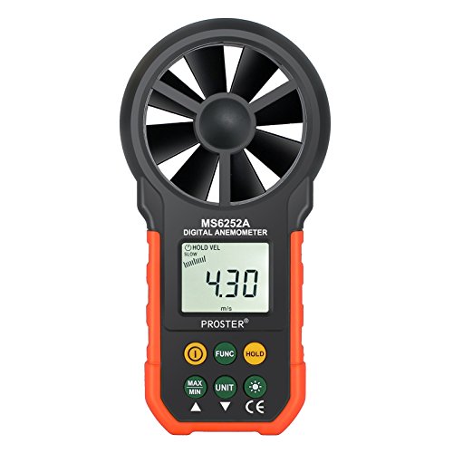 Product Cover Proster Handheld Anemometer Portable Wind Speed Meter CFM Meter Wind Gauge with LCD Backlight for Weather Data Collection Outdoors Sailing Surfing Fishing
