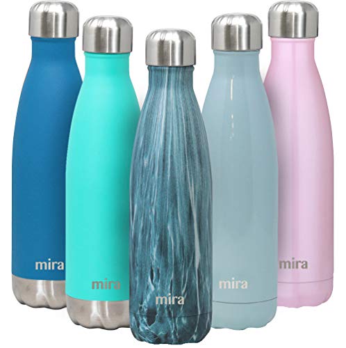 Product Cover MIRA 17 Oz Stainless Steel Vacuum Insulated Water Bottle | Double Walled Cola Shape Thermos | 24 Hours Cold, 12 Hours Hot | Reusable Metal Water Bottle | Leak-Proof Sports Flask | Blue Granite