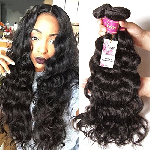 Product Cover Unice 8a Virgin Brazilian Natural Wave Hair 3 Bundles 100% Unprocessed Virgin Human Hair Extensions Weave Natural Color (16 18 20)