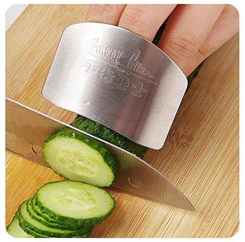 Product Cover Okayji Steel Finger Guard Cut Cutting Protector 2.6 Inches Stainless Steel Finger Protector Knife Cutting