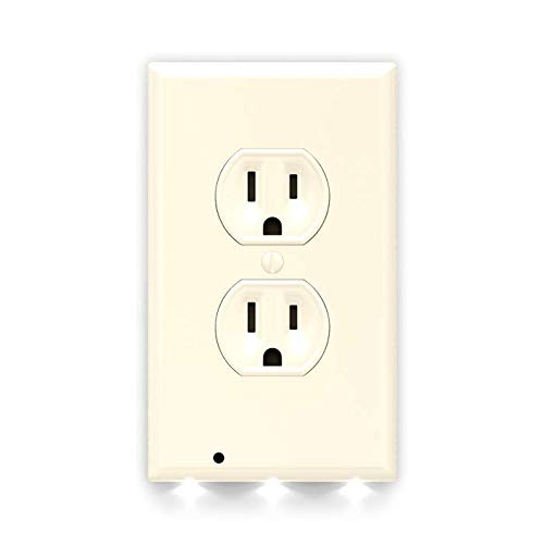 Product Cover SnapPower Guidelight - Outlet Wall Plate With LED Night Lights - No Batteries Or Wires - Installs In Seconds - (Duplex, Light Almond) (1 Pack)
