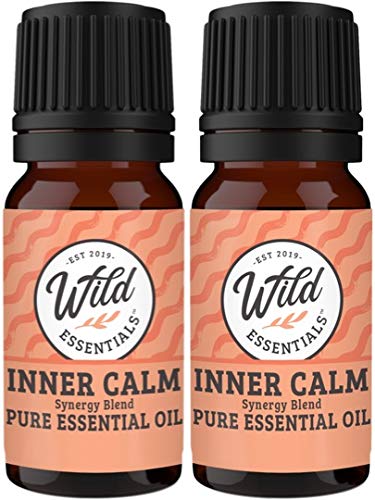 Product Cover Wild Essentials Signature Inner Calm 100% Pure and Natural Essential Oil Super Blend - Two 10 ML Bottle Set - Great for Anxiety and Stress - New Look, Same Blend