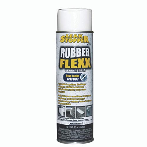 Product Cover Leak Stopper Rubber Flexx - Waterproof Repair & Sealant Spray - Point & Spray to Seal Cracks, Holes, Leaks, Corrosion & More | White - 1 Bottle 15 Ounces