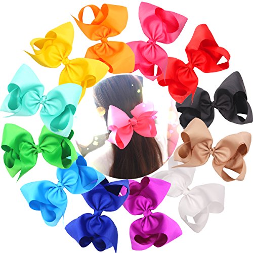 Product Cover Cellot Boutique Teens Girls Big Hair Bows Clips | 12 Pcs 8