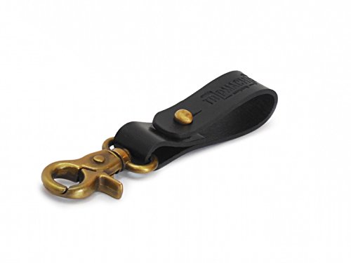 Product Cover Trip Machine Company Leather Key Fob Black with Antique Gold