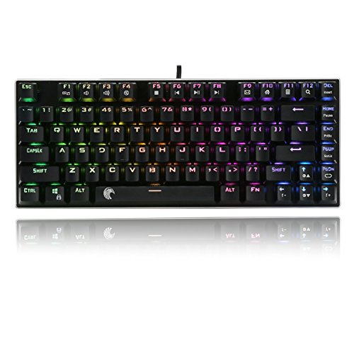 Product Cover E-Element Z-88 RGB 60% Mechanical Gaming Keyboard, Blue Switch, LED Backlit, Water Resistant, Compact 81 Keys Anti-Ghosting for Mac PC, Black