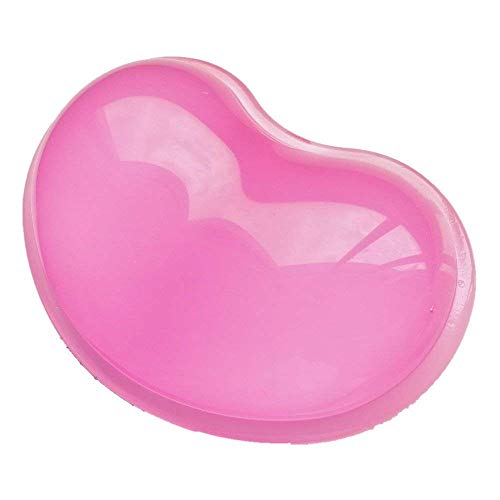 Product Cover LetGoShop Silicone Gel Wrist Rest Heart-Shaped Translucence Ergonomic Mouse Pad Cool Hand Pillow Effectively Wrist Fatigue(Pink)