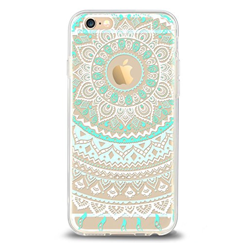 Product Cover Ailun Phone Case Compatible with iPhone 6 6s Solid Acrylic Back Reinforced Soft TPU Frame Ultra Slim Shock Absorption Bumper Anti Scratch Fingerprint Oil Stain Back Cover Mandala MintGreen