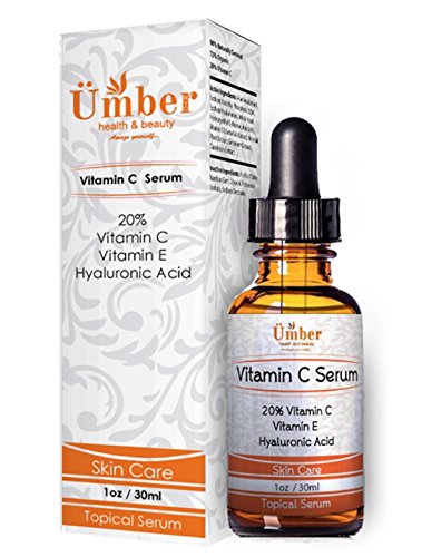 Product Cover Umber NYC Anti-Aging Vitamin C Serum with Hyaluronic Acid and Vitamin E - Tropical Facial Serum, 1 fl. oz. / 30 ml