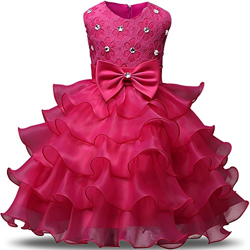 Product Cover NNJXD Girl Dress Kids Ruffles Lace Party Wedding Dresses