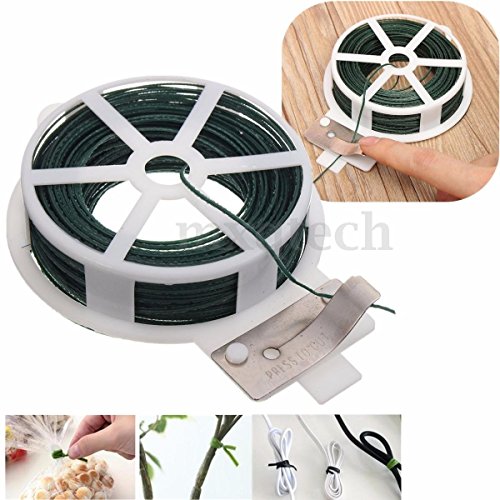 Product Cover MaxTwist 30m Roll Wire Twist Ties Green Garden Cable Plastic Gardening Climbers Slicer (Black)