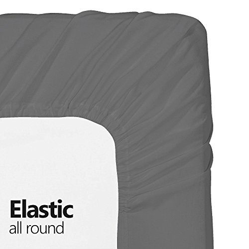 Product Cover Crescent Bedding Twin Extra Long Fitted Sheet Only - Soft & Comfy 100% Cotton (Twin XL, Grey)