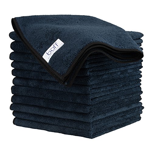 Product Cover Buff Microfiber Cleaning Cloth | Black (12 Pack) | Size 16