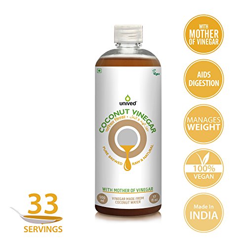Product Cover Unived Raw Brewed Coconut Vinegar With Mother Of Vinegar, Rich in Potassium, B Vitamins, Amino Acids, Non-GMO and healthier than ACV, 500ml