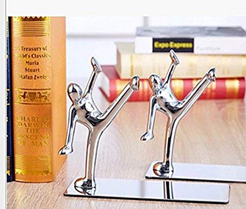 Product Cover Fasmov Heavy Duty Stainless Steel Kung Fu Bookends Nonskid Bookends Art Bookend,1 Pair