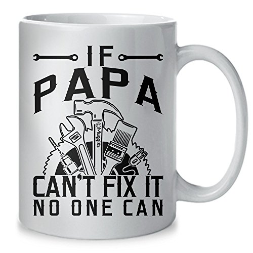 Product Cover Muggies Papa Can Fix Mug - Gift For Dad And Grandpa! Coffee Tea 11oz Cup Unique Gifts For Men & Husband! Christmas, Birthday, Father's Day Gifts - Papa The Man The Myth The Legend!+ Woodworking Ebook