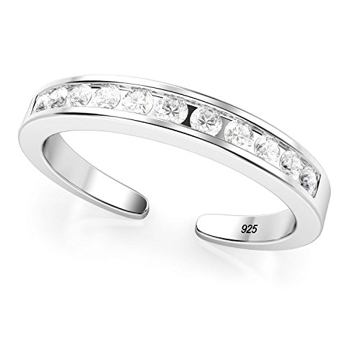 Product Cover Metal Factory Sterling Silver Cubic Zirconia Adjustable Toe Band Ring