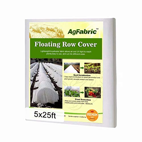 Product Cover Agfabric Warm Worth Heavy Floating Row Cover & Plant Blanket, 0.9oz Fabric of 5x25ft for Frost Protection, Harsh Weather Resistance& Seed Germination