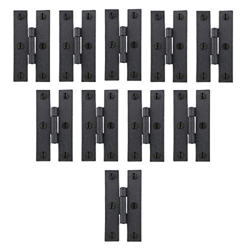 Product Cover Renovators Supply Manufacturing Black Wrought Iron H Hinge Flush Mount 3 in. Set of 10