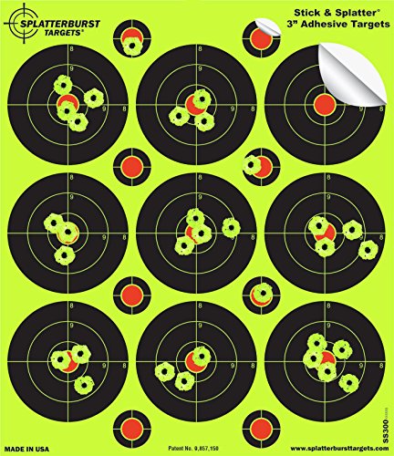 Product Cover Splatterburst Targets - 3 inch Adhesive Stick & Splatter Reactive Shooting Targets - Gun - Rifle - Pistol - Airsoft - BB Gun - Pellet Gun - Air Rifle (25 Pack)
