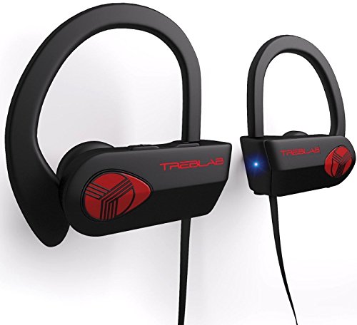 Product Cover Treblab - XR500 Bluetooth Running Headphones with Microphone - Waterproof, Noise Cancelling, Secure-Fit (Black)