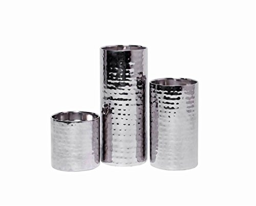Product Cover Hosley's Set of 3, Pillar Candle Holders SILVER FINISH - 7