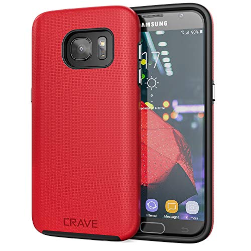 Product Cover S7 Case, Crave Dual Guard Protection Series Case for Samsung Galaxy S7 - Red