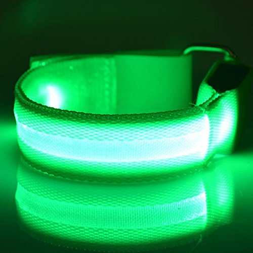 Product Cover Fashion&cool LED Slap Band, USB Rechargeable Light Up Sport Armband, Glow in The Dark Adjustable Bracelets for Men&Women, Night Safety Lights for Running, Jogging Cycling, Hiking