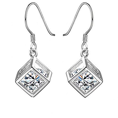 Product Cover Hosaire Dangle Earrings Elegant Shining Crystal Drop Hook Earrings for Women's Jewelry