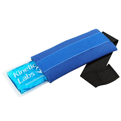 Product Cover Reusable Gel Ice Pack for Injuries with Strap by Kinetic Labs - Hot Cold Gel Pack Wrap for Pain Relief - Best Ice Wrap for Elbow Ankle Knee Wrist Leg Shoulder Neck Arm Thigh Feet Headaches Surgery