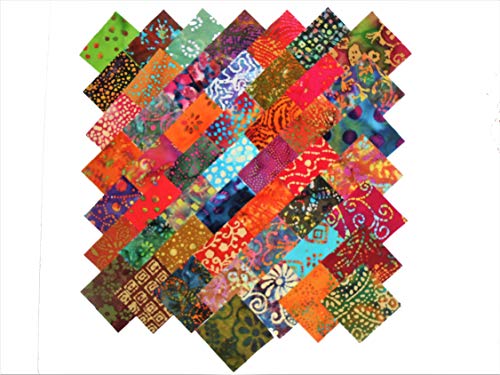Product Cover 100 5 Inch Beautiful BATIKS Charm Pack- 50 Different Colors-2 of Each
