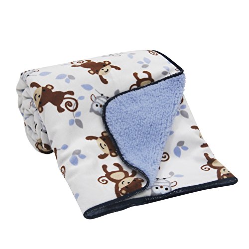 Product Cover Bedtime Originals Sherpa/Velour Blanket, Mod Monkey