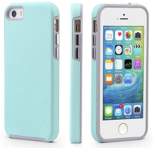 Product Cover CellEver iPhone 5/5s/SE Case, Dual Guard Protective Shock-Absorbing Scratch-Resistant Rugged Drop Protection Cover for iPhone 5/5S/SE (Mint)