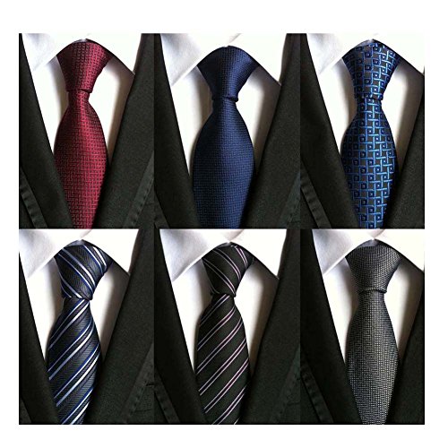 Product Cover WeiShang Lot 6 PCS Classic Men's 100% Silk Tie Necktie Woven JACQUARD Neck Ties (Style 14)