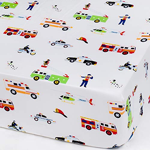 Product Cover Wildkin Fitted Crib Sheet for Infant and Toddler Boys and Girls, Soft, Breathable Microfiber Fabric, Includes One Fitted Crib Sheet Measuring 52 x 28 Inches, Fits Standard Crib Mattress (Heroes)
