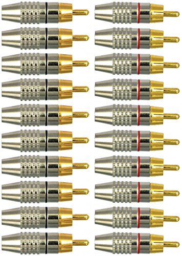 Product Cover CESS RCA Plug Solder Gold Audio Video Adapter Cable Connector (20 Pack)
