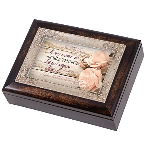 Product Cover Proverbs 31 Woman Distressed Italian Design Jewelry Music Box Plays Amazing Grace