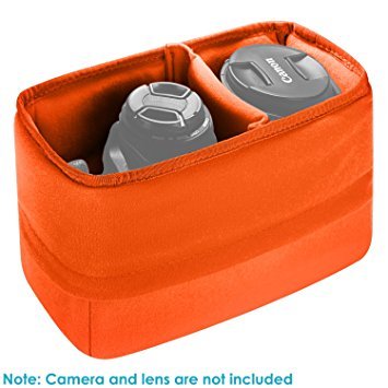 Product Cover Neewer Shock-Mount Camera Bag, Foldable, Padded, Divider, Inserts, Protective case for Sony, Canon, Nikon DSLR Camera or Flashlight (Orange).