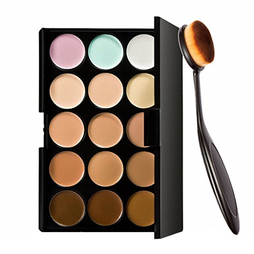 Product Cover Okayji 15 Colors Contour Face Cream Makeup Concealer Palette + Make up Brush
