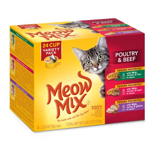 Product Cover Meow Mix Tender Favorites Poultry And Beef Variety Pack Wet Cat Food, 24 Count
