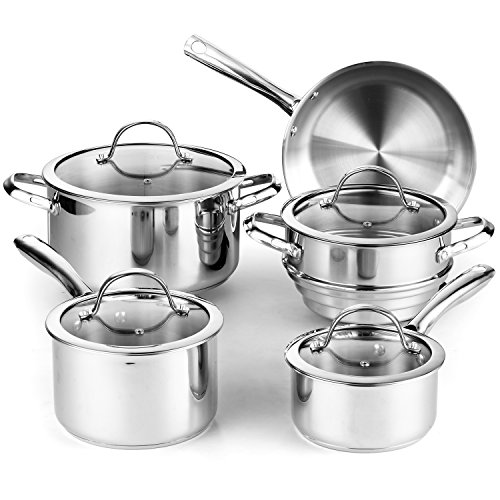 Product Cover Cooks Standard 9-Piece Classic Stainless Steel Cookware Set