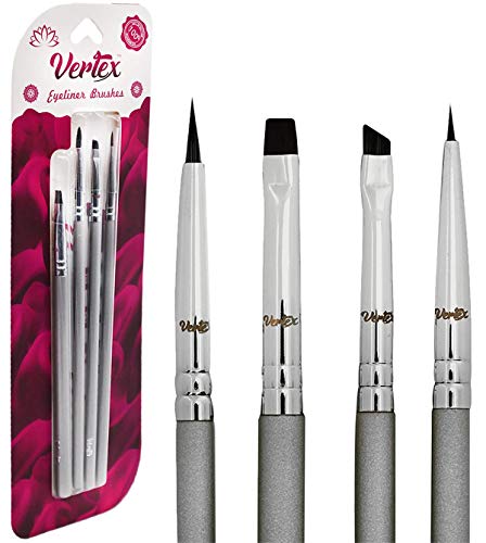 Product Cover Eyeliner Brush Small Angled Winged - Firm Flat Liquid Gel Eye Liner Brush Angle Brushes Set Pencil Fine Point Thin Bristle Detailed Precision Makeup Perfect Controlled Brocha De Cejas