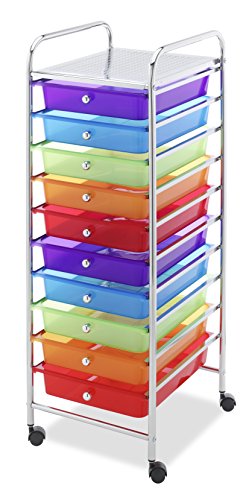 Product Cover Whitmor 10 Drawer - Rolling Craft Organizer Cart - Chrome