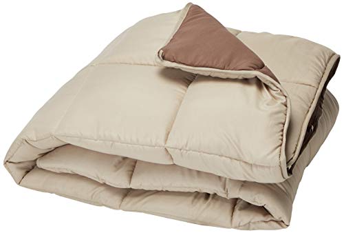 Product Cover LINENSPA All-Season Reversible Down Alternative Quilted Comforter - Corner Duvet Tabs - Hypoallergenic - Plush Microfiber Fill - Box Stitched - Machine Washable - Sand / Mocha - Twin